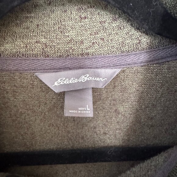 Men's Eddie Bauer Olive Pullover - Picture 2 of 3